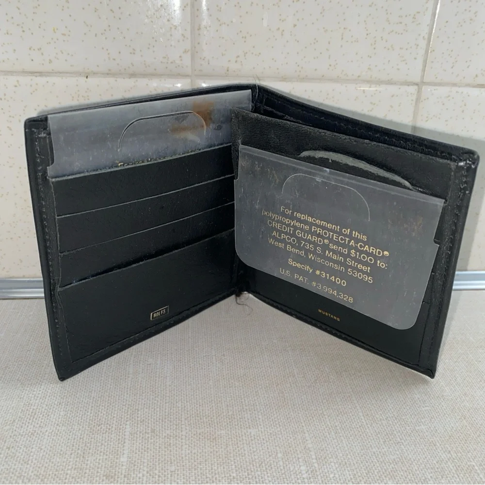Rolf’s‎ Mustang Vintage Men’s Leather Bi Fold Black Wallet